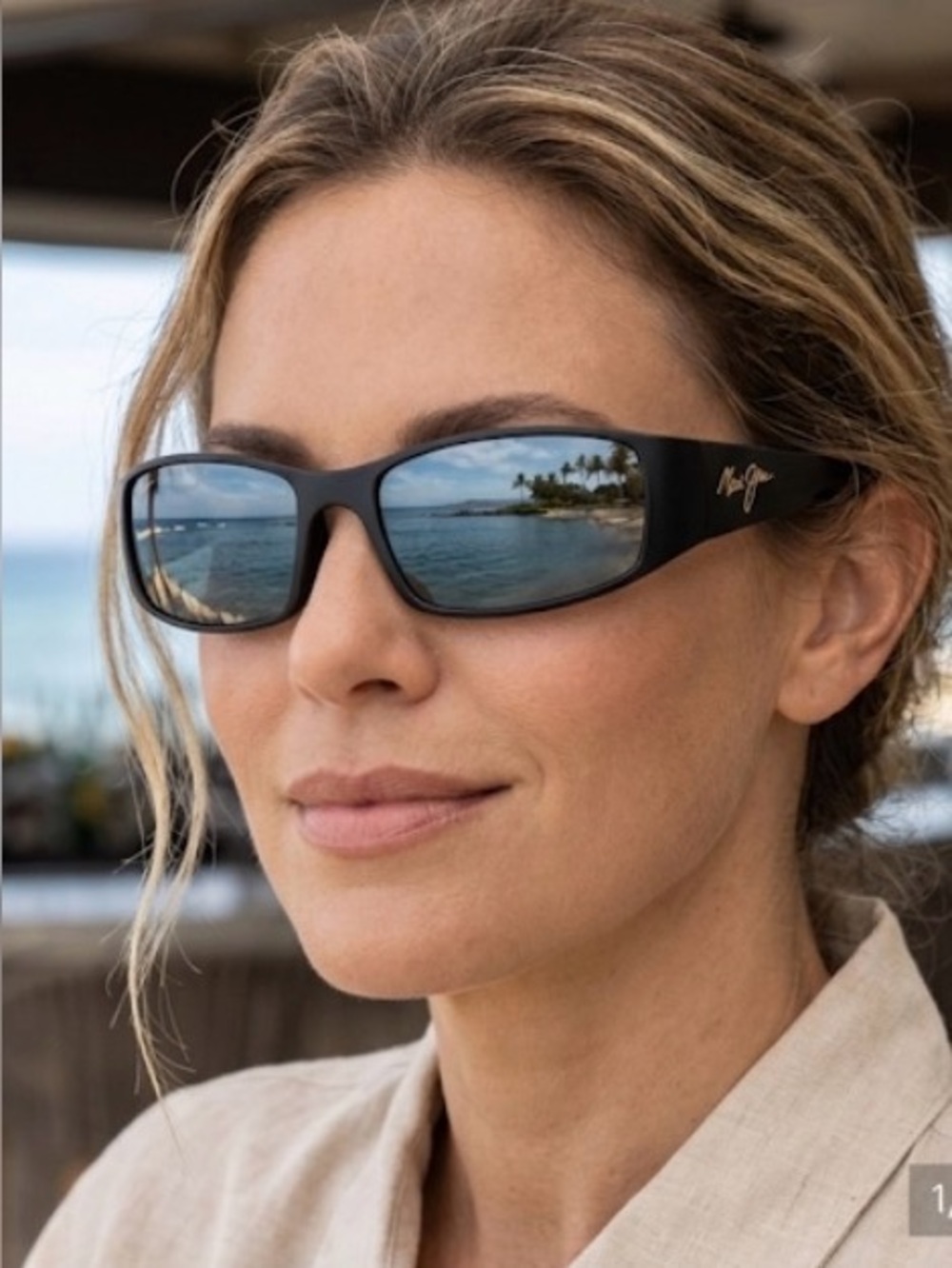 Maui Jim Black Polarized Grey Lense Sunglasses MJ-122-02 with Woven like Case